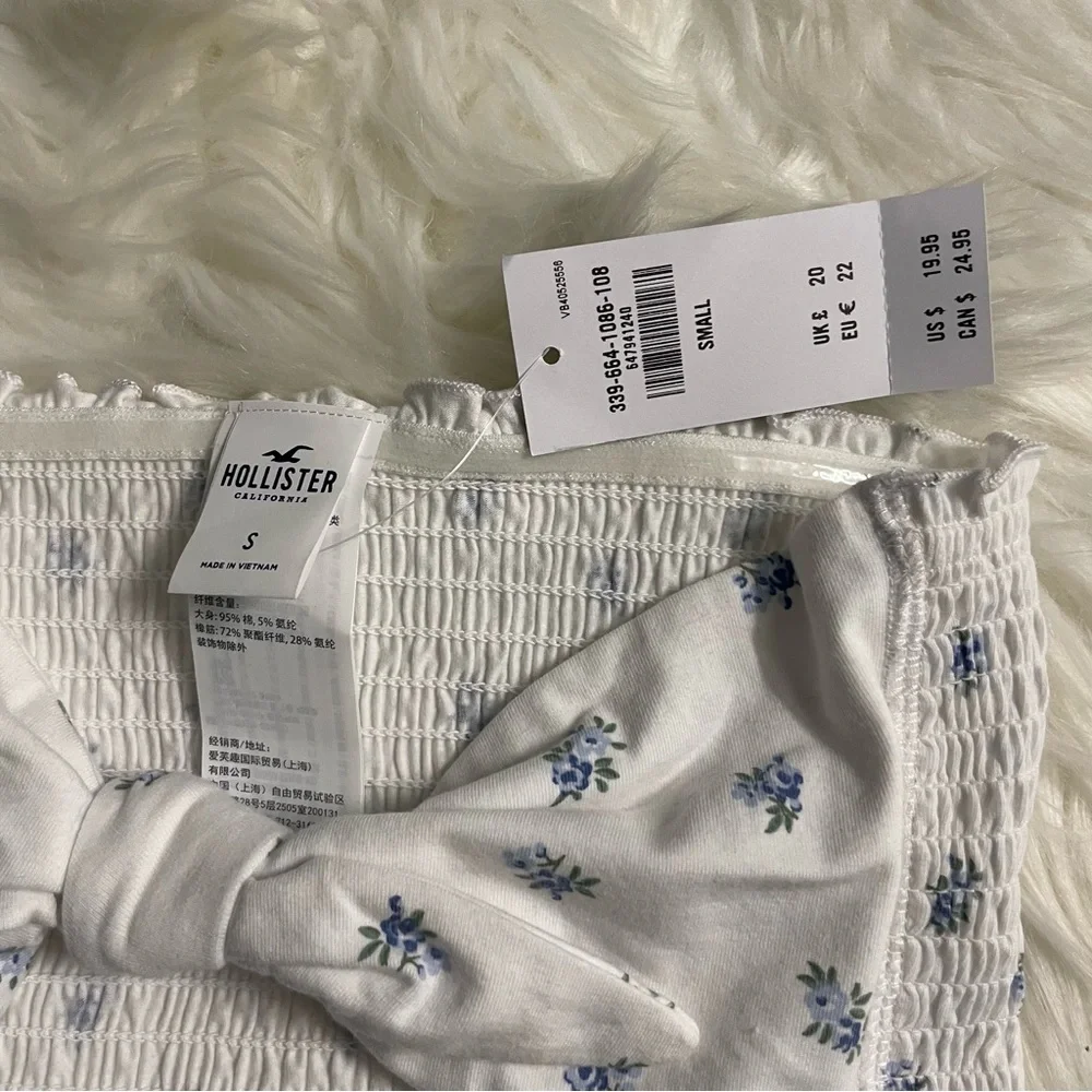 SMOCKED TIE-BACK TUBE TOP - Picture 6 of 7